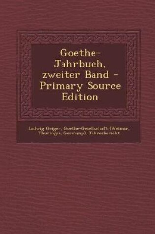 Cover of Goethe-Jahrbuch, Zweiter Band