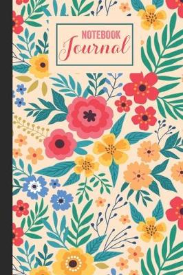 Book cover for Pink and yellow Floral Fantasy Notebook Journal