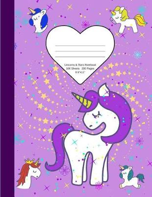 Book cover for Unicorns and Stars Notebook