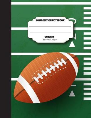 Book cover for Composition notebook unruled 8.5 x 11 inch 200 page, NFL fan