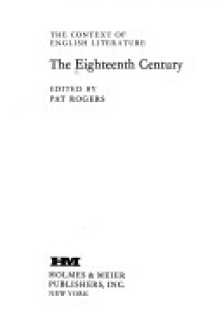 Cover of Eighteenth Century