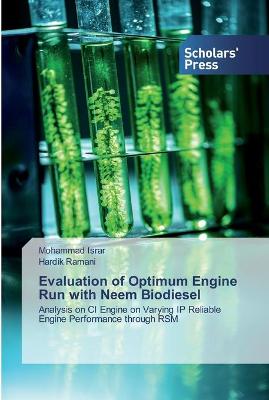 Book cover for Evaluation of Optimum Engine Run with Neem Biodiesel