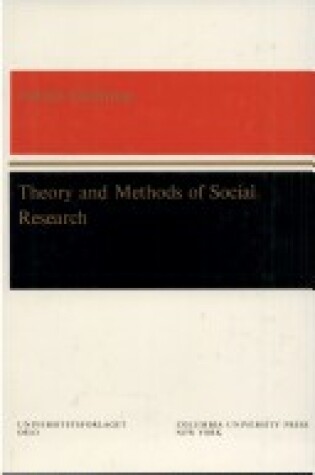 Cover of Theory and Methods of Social Research