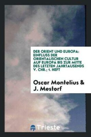 Cover of Der Orient Und Europa