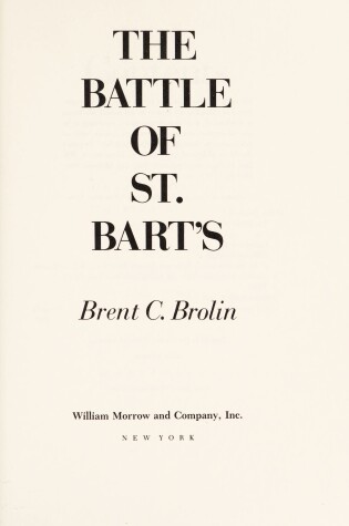 Cover of The Battle of St. Bart's