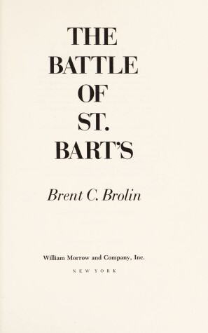 Book cover for The Battle of St. Bart's