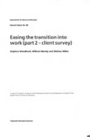 Cover of DWP Research Report 186 - Easing the Transition into Work