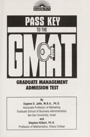 Cover of Passkey to the GMAT