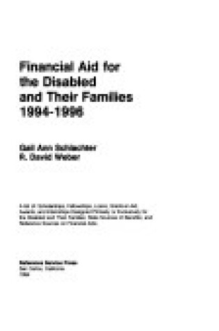 Cover of Financial Aid for the Disabled and Their Families, 1994-96