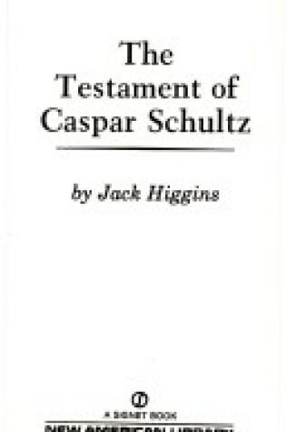 Cover of Testament of Casper Schultz