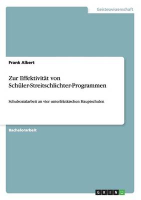 Book cover for Zur Effektivitat von Schuler-Streitschlichter-Programmen