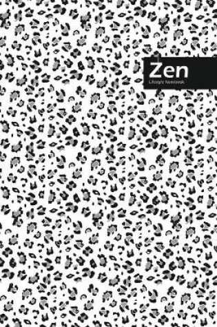 Cover of Zen Lifestyle, Animal Print, Write-in Notebook, Dotted Lines, Wide Ruled, Medium Size 6 x 9 Inch (Black)