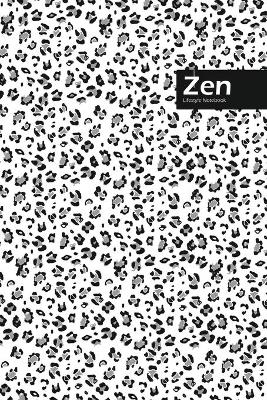 Book cover for Zen Lifestyle, Animal Print, Write-in Notebook, Dotted Lines, Wide Ruled, Medium Size 6 x 9 Inch (Black)