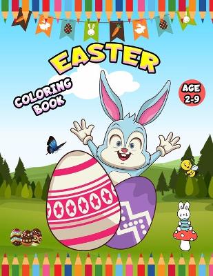 Book cover for Easter coloring book for kids Age 2-9