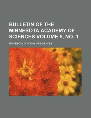 Book cover for Bulletin of the Minnesota Academy of Sciences Volume 5, No. 1