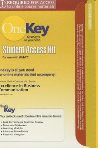 Cover of OneKey WebCT Student Access Kit, Excellence in Business Communication