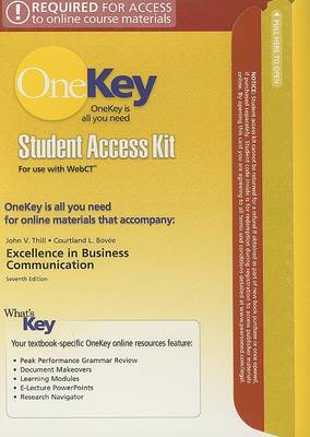 Book cover for OneKey WebCT Student Access Kit, Excellence in Business Communication