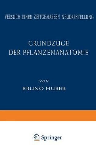 Cover of Grundzuge Der Pflanzenanatomie