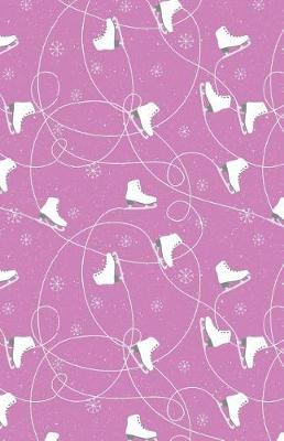 Book cover for Bullet Journal Ice Skates in Snow Winter Pattern - Pink