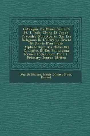 Cover of Catalogue Du Musee Guimet