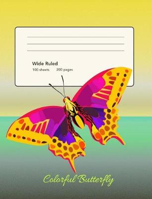 Book cover for Colorful Butterfly Composition Wide Ruled Notebook