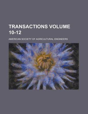 Book cover for Transactions Volume 10-12