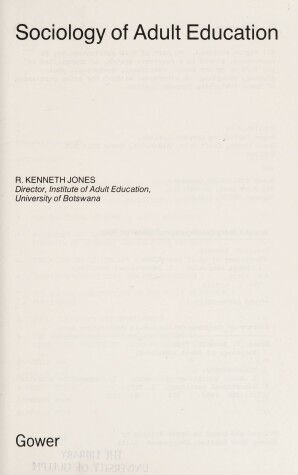 Book cover for Sociology of Adult Education