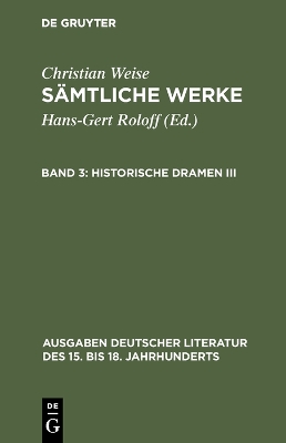 Cover of Historische Dramen III