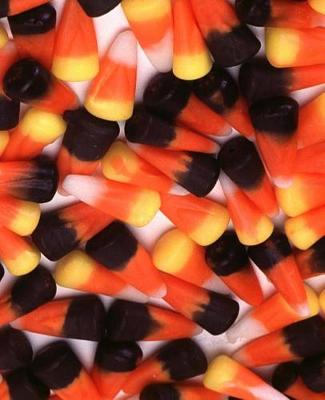 Cover of School Composition Book Dark Candy Corn Halloween Treats 130 Pages