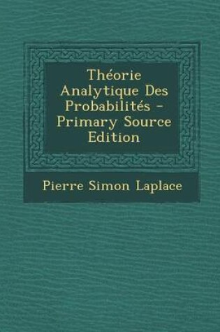 Cover of Theorie Analytique Des Probabilites