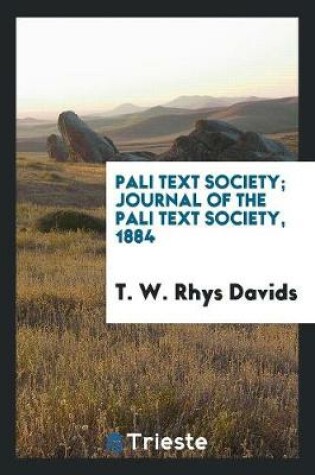 Cover of Pali Text Society; Journal of the Pali Text Society, 1884