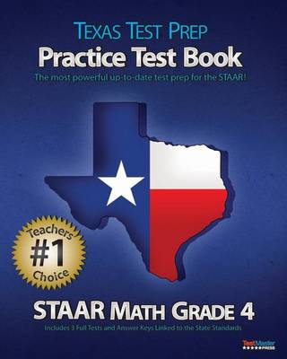 Book cover for Texas Test Prep Practice Test Book Staar Math Grade 4