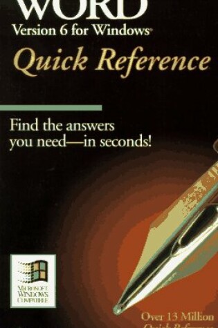 Cover of Word for Windows 6 Quick Reference