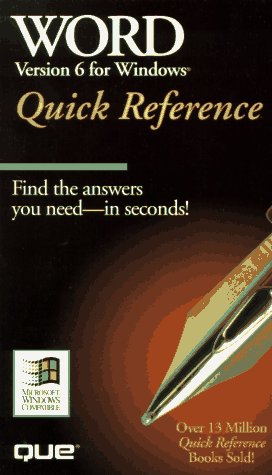 Book cover for Word for Windows 6 Quick Reference