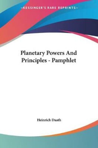 Cover of Planetary Powers And Principles - Pamphlet