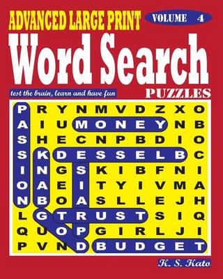 Book cover for ADVANCED LARGE PRINT Word Search Puzzles. Vol. 4