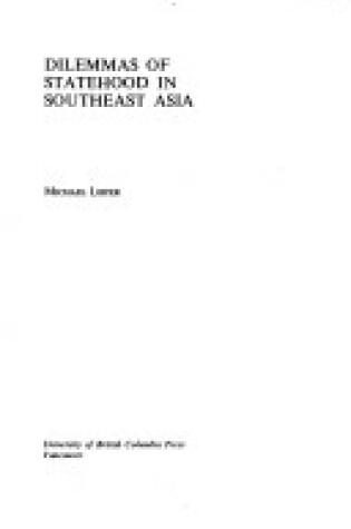 Cover of Dilemmas of Statehood in Southeast Asia