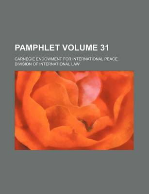 Book cover for Pamphlet Volume 31