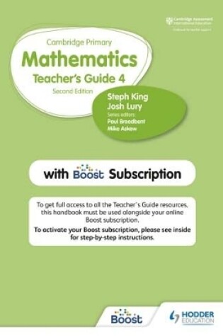 Cover of Hodder Cambridge Primary Mathematics Teacher's Guide Stage 4 with Boost Subscription