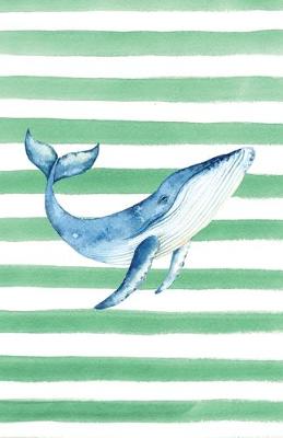 Book cover for Blue Whale Watercolor Stripe Journal, Narrow Ruled