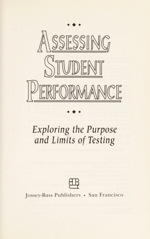 Book cover for Assessing Student Performance