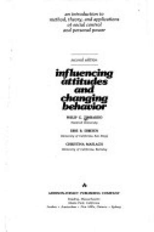 Cover of Influencing Attitudes and Changing Behavior