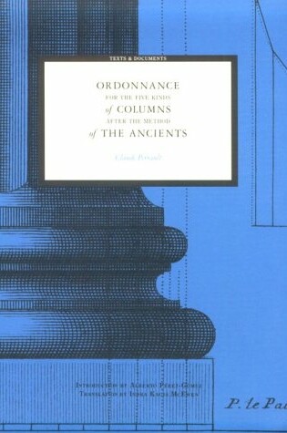 Cover of Ordonnance for the Five Kinds of Columns After the Method of the Ancients