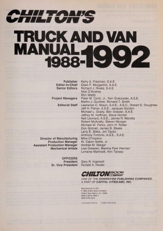 Cover of Chilton's Truck and Van Repair Manual