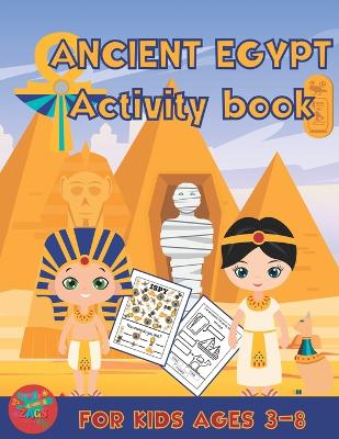 Book cover for Ancient Egypt activity book for kids ages 3-8