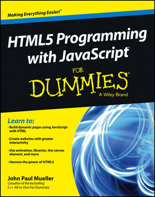 Book cover for HTML5 Programming with JavaScript For Dummies