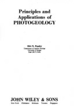 Cover of Principles and Applications of Photogeology