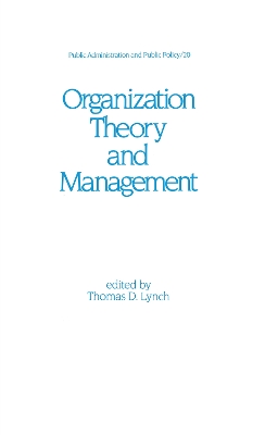 Cover of Organization Theory and Management