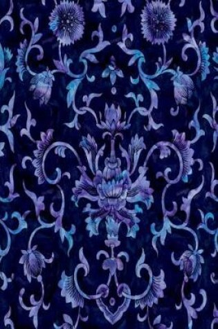 Cover of Journal Blue Floral Vintage Damask Pattern Design