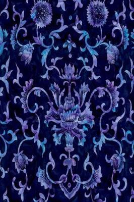 Book cover for Journal Blue Floral Vintage Damask Pattern Design